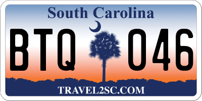 SC license plate BTQ046