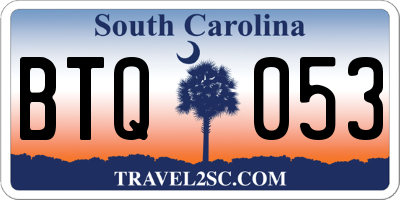SC license plate BTQ053