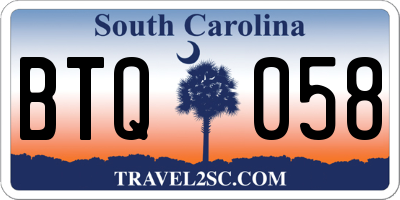 SC license plate BTQ058
