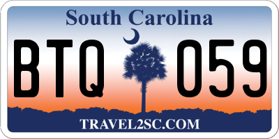 SC license plate BTQ059
