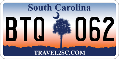 SC license plate BTQ062