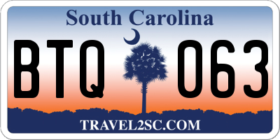 SC license plate BTQ063