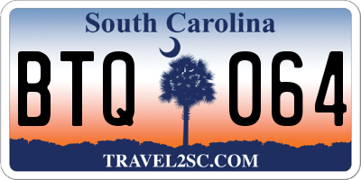 SC license plate BTQ064