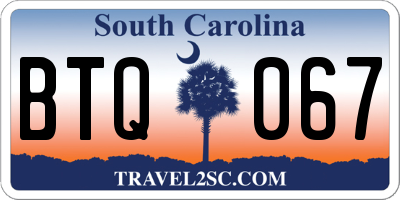 SC license plate BTQ067