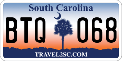 SC license plate BTQ068