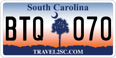 SC license plate BTQ070