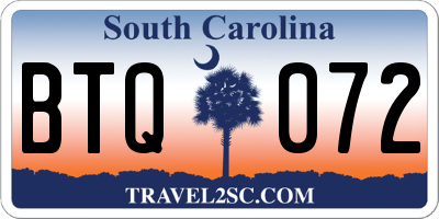 SC license plate BTQ072