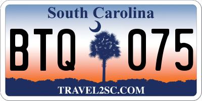 SC license plate BTQ075