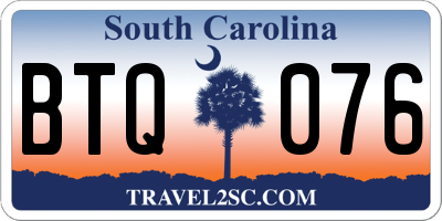 SC license plate BTQ076