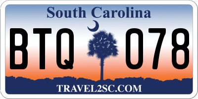 SC license plate BTQ078