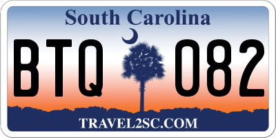 SC license plate BTQ082