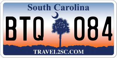 SC license plate BTQ084
