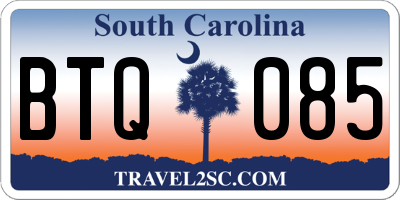 SC license plate BTQ085