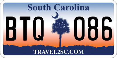 SC license plate BTQ086