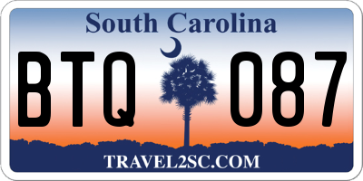 SC license plate BTQ087