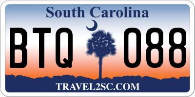 SC license plate BTQ088