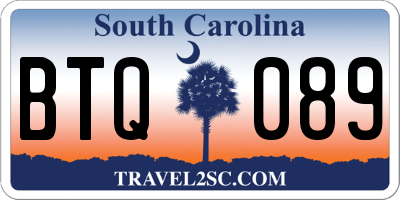 SC license plate BTQ089
