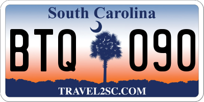 SC license plate BTQ090