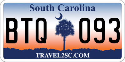 SC license plate BTQ093