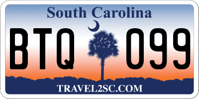 SC license plate BTQ099