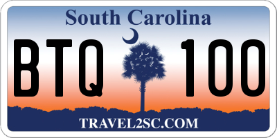 SC license plate BTQ100