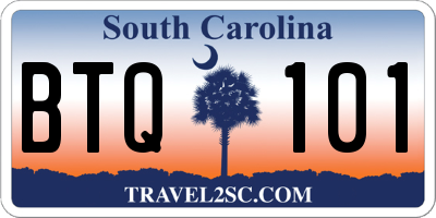 SC license plate BTQ101
