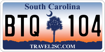 SC license plate BTQ104