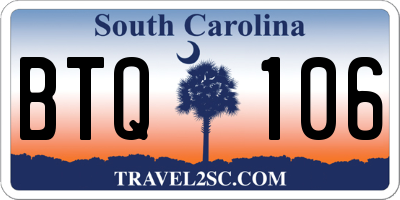 SC license plate BTQ106