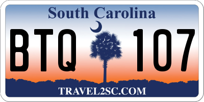 SC license plate BTQ107