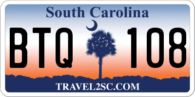 SC license plate BTQ108