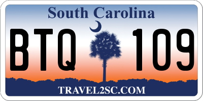 SC license plate BTQ109