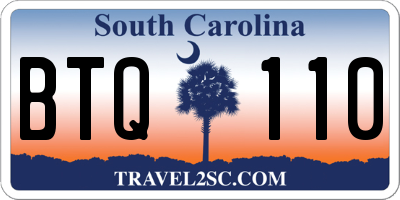 SC license plate BTQ110