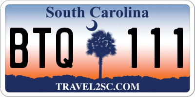 SC license plate BTQ111