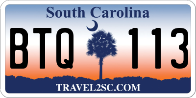 SC license plate BTQ113