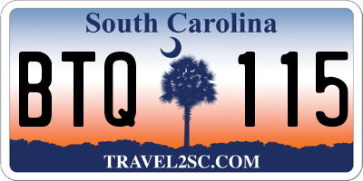 SC license plate BTQ115