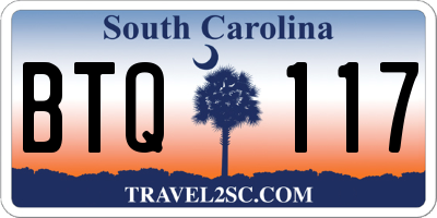 SC license plate BTQ117