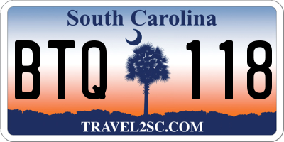 SC license plate BTQ118