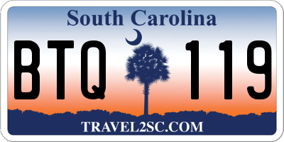 SC license plate BTQ119