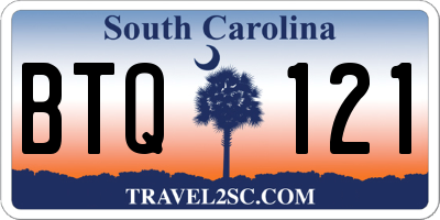 SC license plate BTQ121