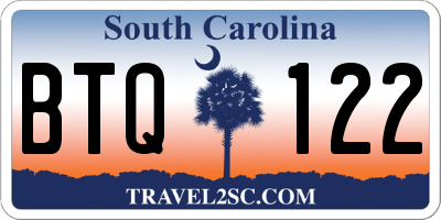 SC license plate BTQ122