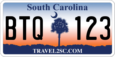SC license plate BTQ123