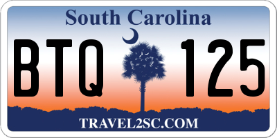 SC license plate BTQ125
