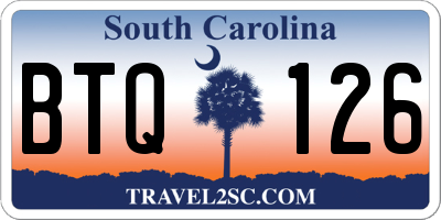 SC license plate BTQ126