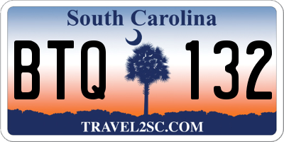 SC license plate BTQ132
