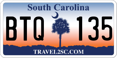 SC license plate BTQ135