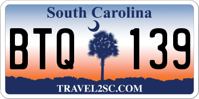 SC license plate BTQ139