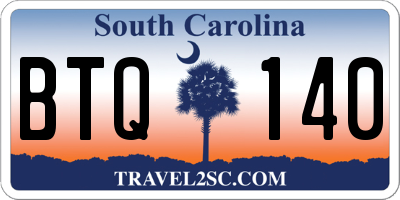 SC license plate BTQ140