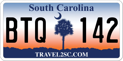 SC license plate BTQ142