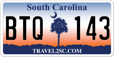SC license plate BTQ143