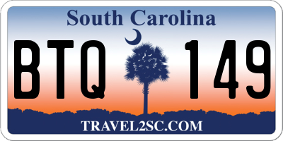 SC license plate BTQ149